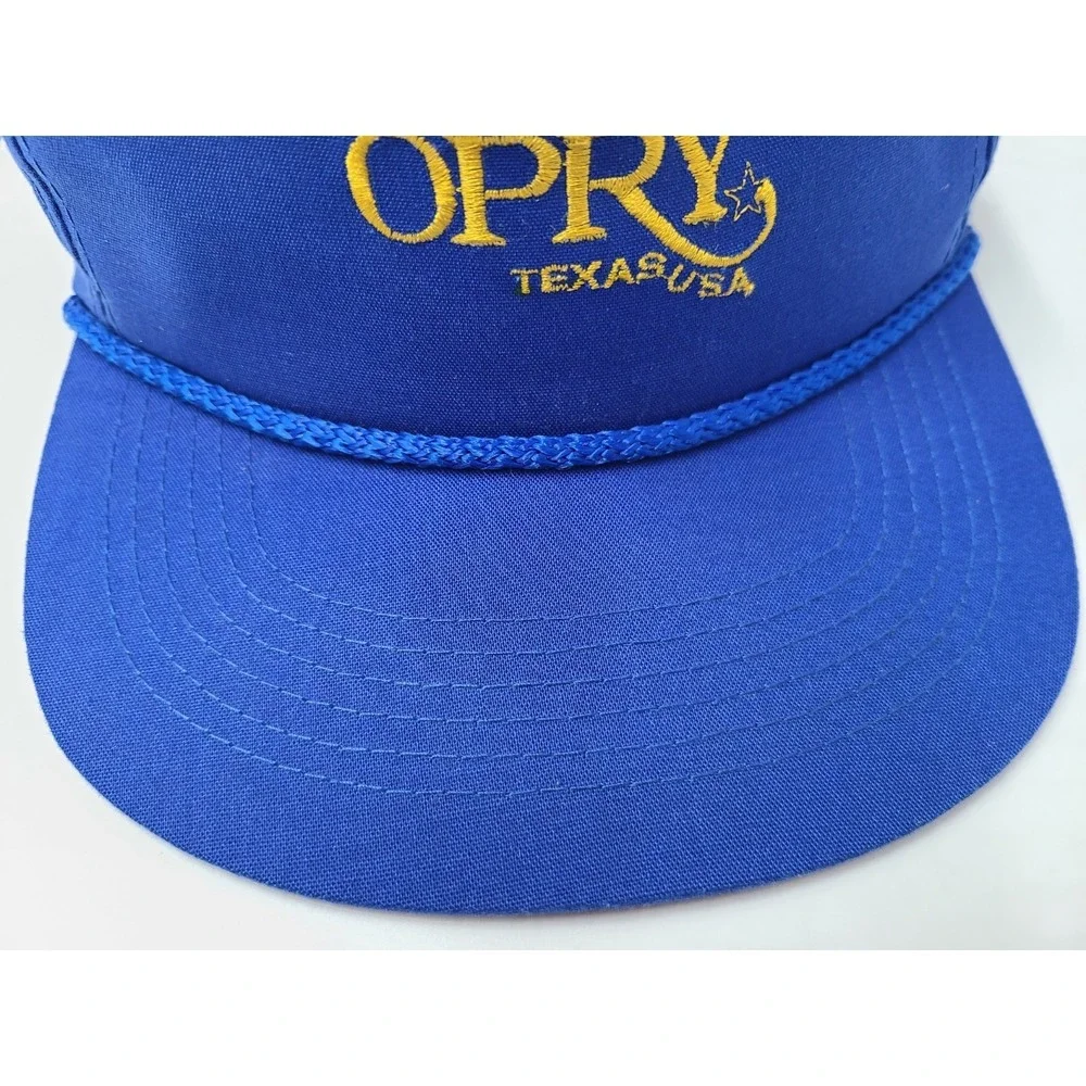 Vintage‎ Grapevine Opry Texas USA Outdoor Cap YoungAn Rope Snapback Hat Men Blue